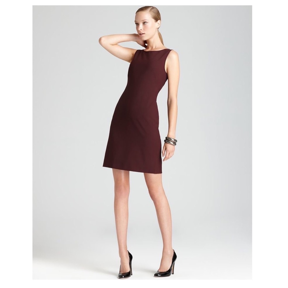 Theory Sleeveless Sheath Dress in Burgundy